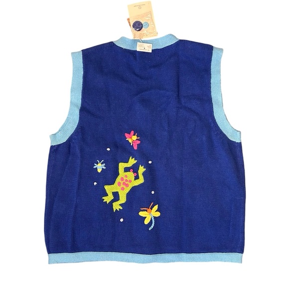 VINTAGE | Deadstock BellePoint Embroidered Frog + Turtle‎ Vest - NWT - Picture 4 of 6